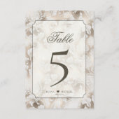 Formele Paisley Table Numbers Champagne ID767 Kaart (Achterkant)