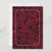 Formele Paisley Wedding Burgundy ID767 Kaart (Achterkant)