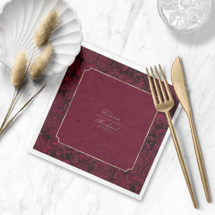 Formele Paisley Wedding Burgundy ID767 Napkins Servet