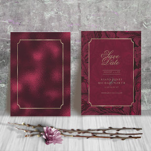 Formele Paisley Wedding Burgundy ID767 Save The Date