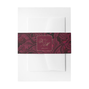Formele Paisley Wedding Burgundy ID767 Uitnodigingen Wikkel