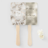 Formele Paisley Wedding Champagne ID767 Handwaaier (Voorkant en achterkant)