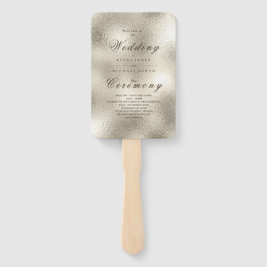 Formele Paisley Wedding Champagne ID767 Handwaaier (Achterkant)