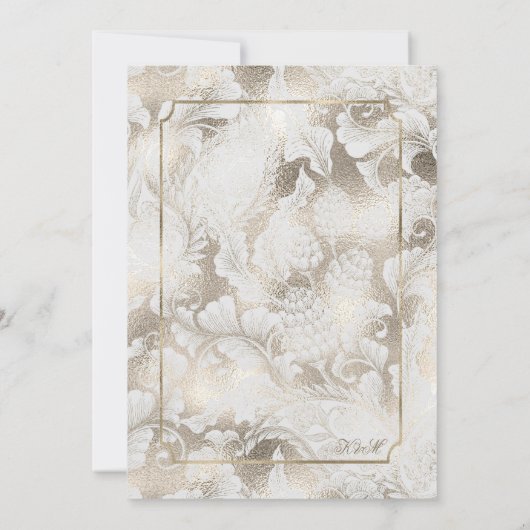 Formele Paisley Wedding Champagne ID767 Kaart (Achterkant)