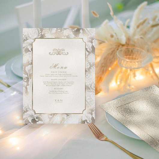 Formele Paisley Wedding Champagne ID767 Menu