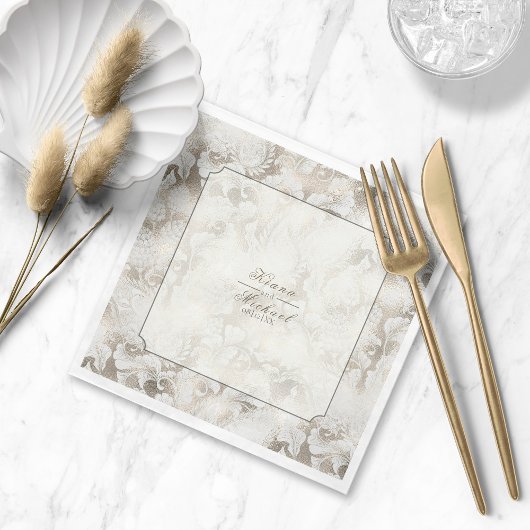 Formele Paisley Wedding Champagne ID767 Napkins Servet
