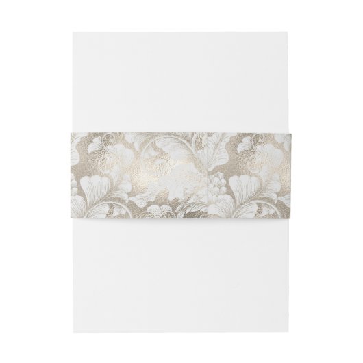 Formele Paisley Wedding Champagne ID767 Uitnodigingen Wikkel (Achterkant Voorbeeld)