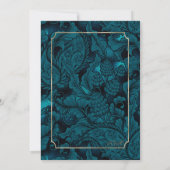 Formele Paisley Wedding Dark Blauwgroen ID767 Kaart (Achterkant)