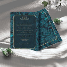Formele Paisley Wedding Dark Blauwgroen ID767