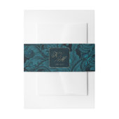 Formele Paisley Wedding Dark Blauwgroen ID767 Uitnodigingen Wikkel (Voorkant Voorbeeld)