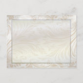 Formele Parelwitte Damast Bruiloft Save the Date Aankondigingskaart (Achterkant)