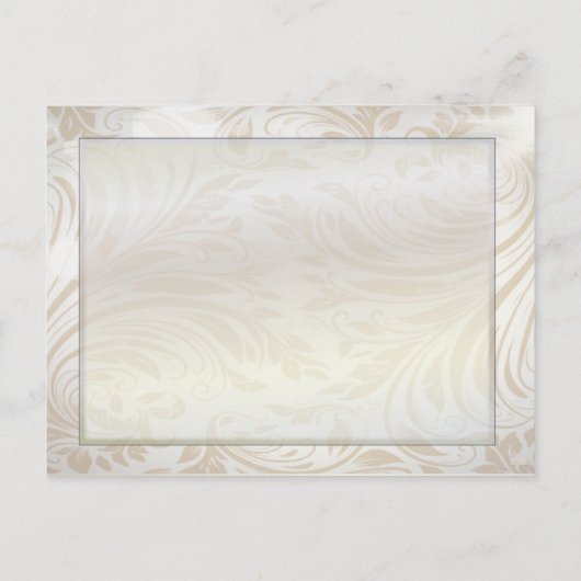 Formele parelwitte dwerg bruiloft met de datum aankondigingskaart (Achterkant)