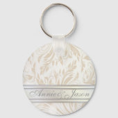 Formele parelwitte dwerg weddenschap sleutelhanger (Voorkant)