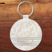 Formele parelwitte dwerg weddenschap sleutelhanger (Voorkant)