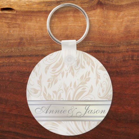 Formele parelwitte dwerg weddenschap sleutelhanger (Voorkant)