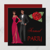 Formele Partij Goud Zwart Rood Jurk Zwart stropdas Kaart (Voorkant / Achterkant)