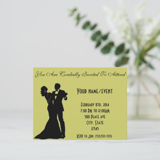 Formele partijuitnodiging kaart (Staand voorkant)