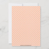 Formele Peach Polka Dots Baby shower Invitation Kaart (Achterkant)