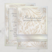 Formele Pearl Damask Repetitie Diner Uitnodiging (Voorkant / Achterkant)
