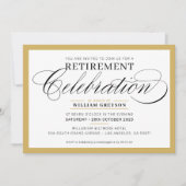 FORMELE PENSIONERING PARTY modern classy zwart gou Kaart (Voorkant)