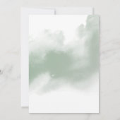 Formele perzik Blush Floral Sage Waterverf Wedding Kaart (Achterkant)