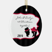 Formele Petten Retro Aangepersonaliseerde naam Keramisch Ornament (Rechts)