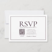 Formele plum Classic QR Code Wedding RSVP (Voorkant)