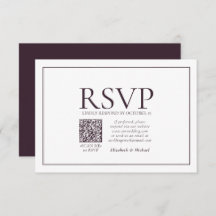 Formele plum Classic QR Code Wedding RSVP