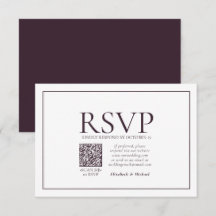 Formele plum Classic QR Code Wedding RSVP