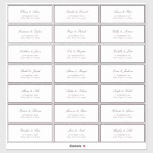 Formele plum Classic Wedding Guest Address Sticker