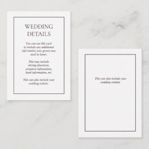 Formele Plum Paars Wedding Details Enclosure Kaart