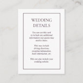 Formele Plum Paars Wedding Details Enclosure Kaart (Voorkant)