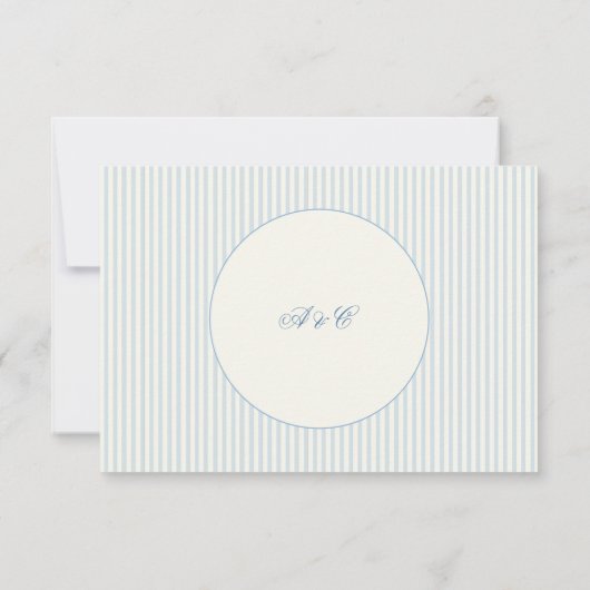 Formele Preppy Blauwe Strepen RSVP Online Website (Achterkant)