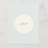 Formele Preppy Franse Blauwe Strepen Richtingen Informatiekaartje (Achterkant)