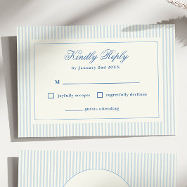 Formele Preppy Franse Blauwe Strepen RSVP Kaartje