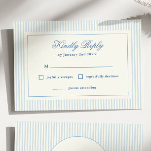 Formele Preppy Franse Blauwe Strepen RSVP Kaartje