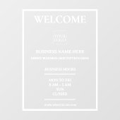 Formele Professionele Winkel Bedrijfsuren met Logo Raamsticker (Vel)