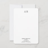 Formele Professionele Zaken Twee Monogram Bedankkaart (Voorkant)