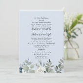 Formele puistblauw beide ouders trouwen kaart (Staand voorkant)