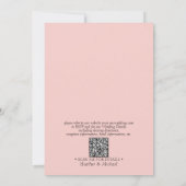 Formele QR Code Blush Pink Monogram Script Weddens Kaart (Achterkant)