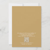 Formele QR Code Gold Monogram Calligrafie Weddensc Kaart (Achterkant)