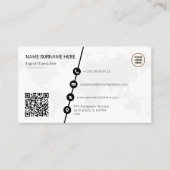 Formele QR-code wereldkaart Visitekaartje (Voorkant)