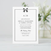 Formele QR-Code Zwart-wit boog Monogram Kaart (Staand voorkant)