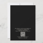 Formele QR-code Zwarte Ivoor Monogram Scriptie Bru Kaart (Achterkant)