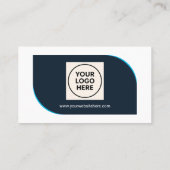 Formele QR Professionele Moderne Marine Blauw Bedr Visitekaartje (Achterkant)