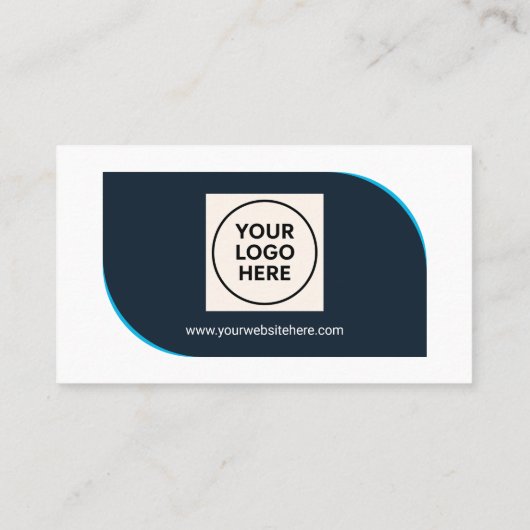 Formele QR Professionele Moderne Marine Blauw Bedr Visitekaartje (Achterkant)