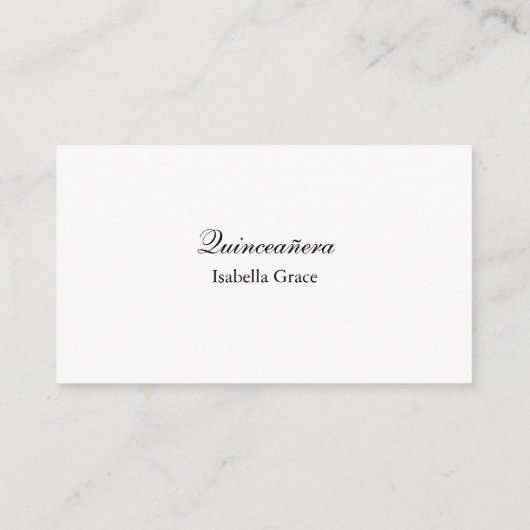 Formele Quinceañera met Dress Code Instructies Informatiekaartje (Achterkant)