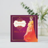 Formele Quinceañera/Quince años princess Kaart (Staand voorkant)