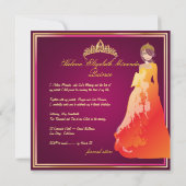 Formele Quinceañera/Quince años princess Kaart (Achterkant)