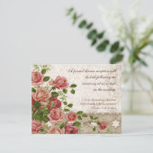 Formele receptie Uitnodiging Tea Roos Lace Informatiekaartje (Staand voorkant)